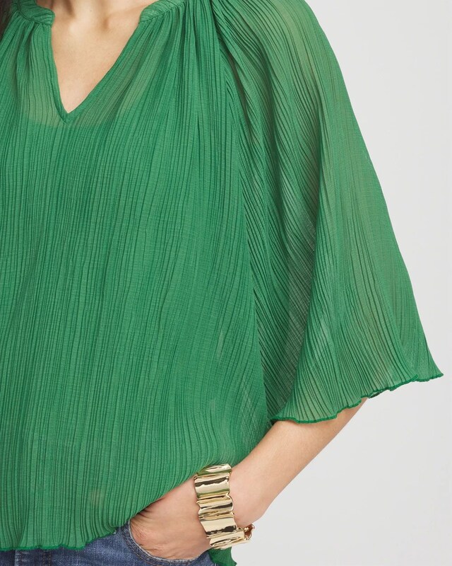 Textured Pleated Chiffon Blouse - image 5